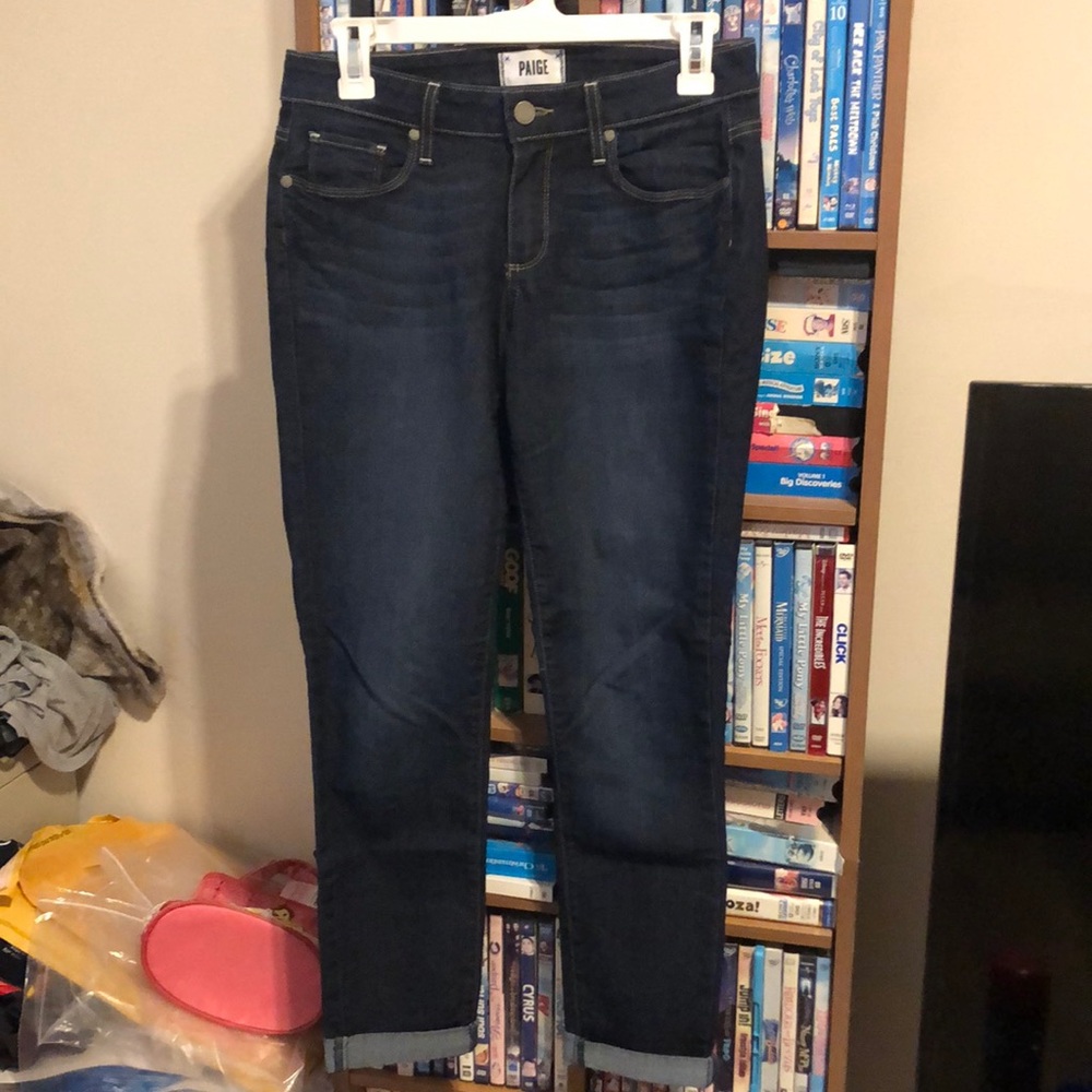 Paige Kylie Cropped Skinny Deep Purple Jeans SZ 27